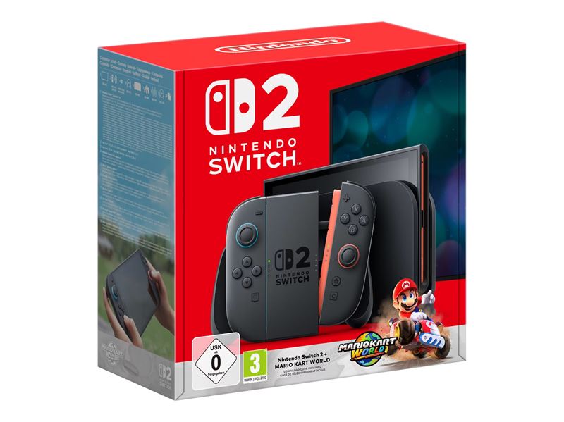 Nintendo Switch 2 Sort  inkl Mario Kart World