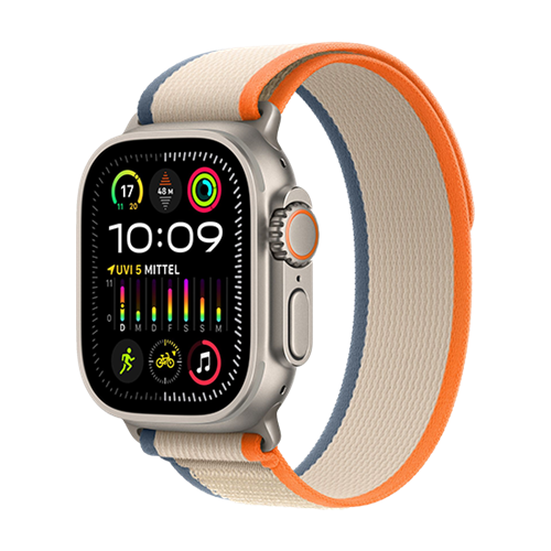 Apple Watch Ultra 2 LTE 49mm Titanium Case with Trail Loop S/M - Orange/Beige