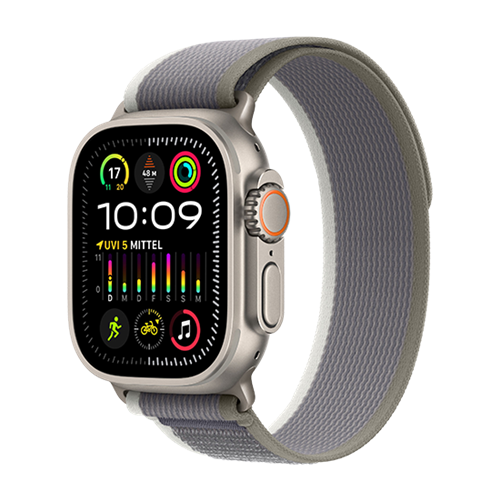 Apple Watch Ultra 2 LTE 49mm Titanium Case with Trail Loop M/L - Green/Grey