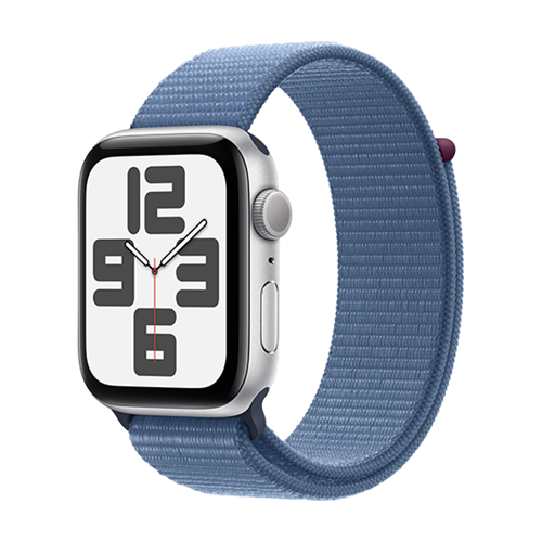 Apple Watch SE2 (2023) GPS 44mm Silver Aluminium Case with Sport Loop - Winter Blue