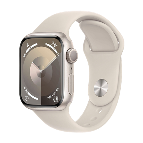 Apple Watch Series 9 GPS 41mm Starlight Aluminium Case with Sport Band M/L - Starlight