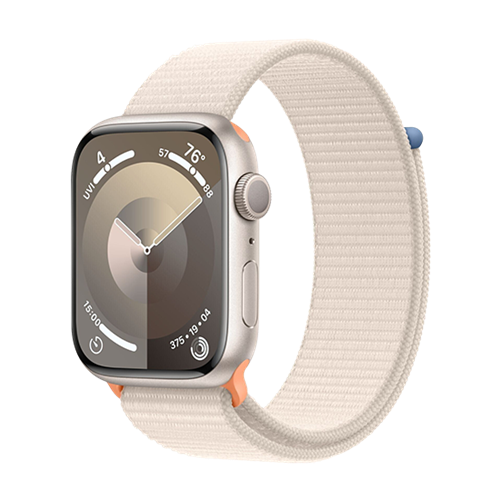 Apple Watch Series 9 GPS 45mm Starlight Aluminium Case with Sport Loop - Starlight