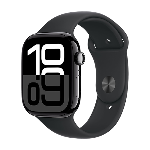  Apple Watch Series 10 GPS 46mm Jet Black Aluminium Case with Sport Band M/L - Black