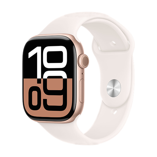 Apple Watch Series 10 GPS 46mm Rose Gold Aluminium Case with Sport Band M/L - Light Blush