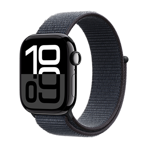 Apple Watch Series 10 GPS 42mm Jet Black Aluminium Case with Sport Loop - Black