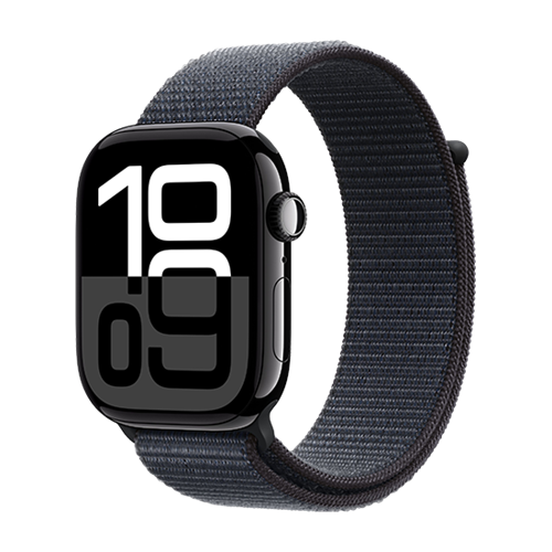 Apple Watch Series 10 GPS 46mm Jet Black Aluminium Case with Sport Loop - Black