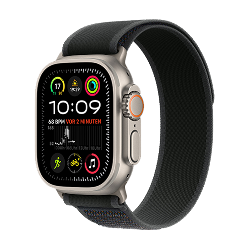 Apple Watch Ultra 2 Natural LTE 49mm Titanium Case with Trail Loop S/M - Black