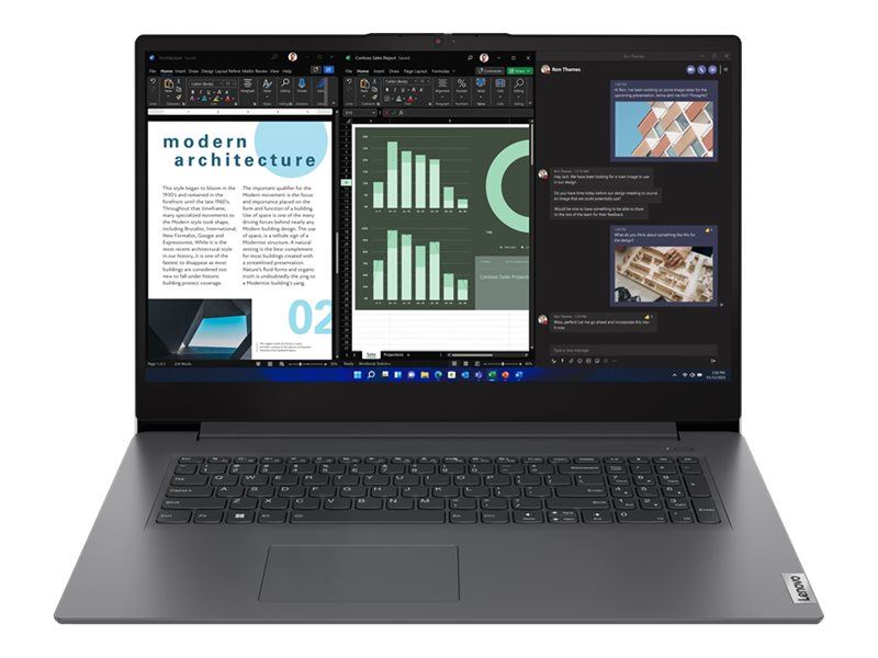 Lenovo V17 G4 IRU 83A2 - 180° hængselsdesign - Intel Core i5 - 13420H / op til 4.6 GHz - Win 11 Pro - UHD Graphics - 8 GB RAM - 512 GB SSD NVMe - 17.3 IPS 1920 x 1080 (Full HD) - Wi-Fi 6 - jerngrå - kbd: nordisk (dansk/finsk/norsk/svensk)